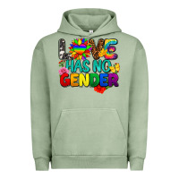 Pigment Oil Green love has no gender pride Urban Hoodie - FaDigitalArtStudio