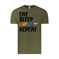 Vintage Olive eat sleep pride repeat Vintage Tee - MaliasSmallBusiness