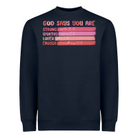 Navy god says you are Heavyweight Sweatshirt - MaliasSmallBusiness
