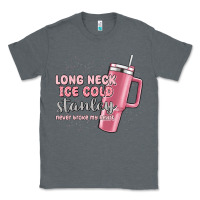 Charcoal Heather long neck ice cold stanley never broke my heart Classic Tee - MaliasSmallBusiness