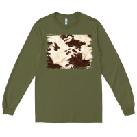 Army Green brown cowhide background Long Sleeve Tee - NancyCooperArtShop