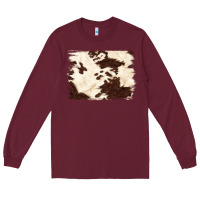Burgundy brown cowhide background Long Sleeve Tee - NancyCooperArtShop