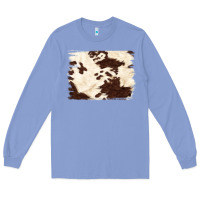 Colony Blue brown cowhide background Long Sleeve Tee - NancyCooperArtShop