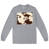 Heather Grey brown cowhide background Long Sleeve Tee - NancyCooperArtShop