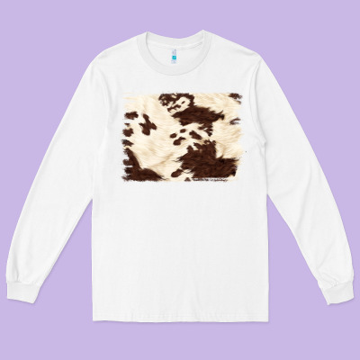 Brown Cowhide Background Long Sleeve Tee Designed By Nancycooperartshop