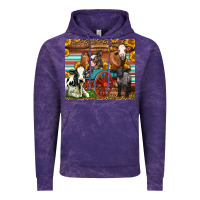 Cloud Purple Farm Animals On An Old Wagon Vintage Hoodie - LillyAllenDesigns