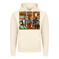 Vintage Artic Farm Animals On An Old Wagon Vintage Hoodie - LillyAllenDesigns
