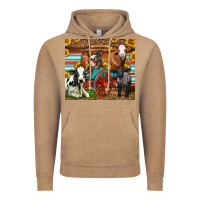 Vintage Coffee Farm Animals On An Old Wagon Vintage Hoodie - LillyAllenDesigns