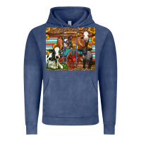 Vintage Denim Farm Animals On An Old Wagon Vintage Hoodie - LillyAllenDesigns