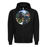 Black Black Angus Cattle and Calf Christmas Zipper Hoodie - RanaPortraitStore