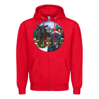 Red Black Angus Cattle and Calf Christmas Zipper Hoodie - RanaPortraitStore