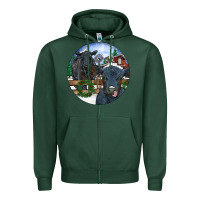 Sports Green Black Angus Cattle and Calf Christmas Zipper Hoodie - RanaPortraitStore