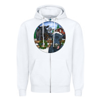White Black Angus Cattle and Calf Christmas Zipper Hoodie - RanaPortraitStore