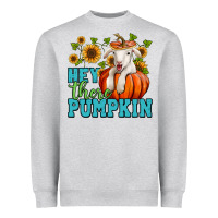 Heather Grey Hey there pumpkin Lamb Heavyweight Sweatshirt - NancyCooperArtShop