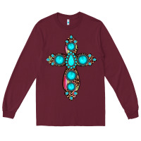 Burgundy gemstone cross Long Sleeve Tee - JahusDesignShop