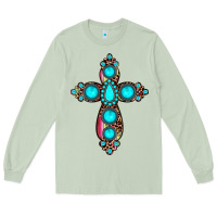 Matcha gemstone cross Long Sleeve Tee - JahusDesignShop