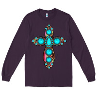 Plum gemstone cross Long Sleeve Tee - JahusDesignShop