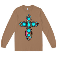 Toasted Coconut gemstone cross Long Sleeve Tee - JahusDesignShop