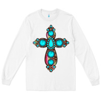 White gemstone cross Long Sleeve Tee - JahusDesignShop
