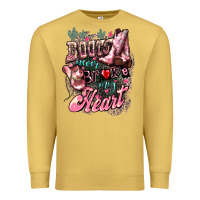 Antique Gold Boots never broke my heart Premium Sweatshirt - HowdyJamesFarm