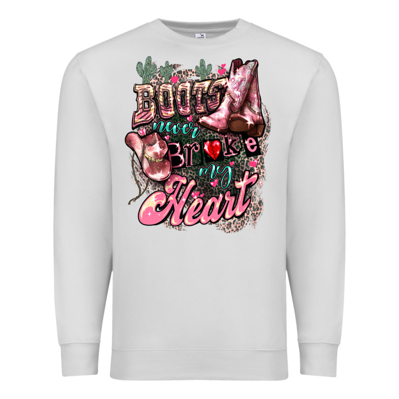 Boots Never Broke My Heart Premium Sweatshirt by HowdyJamesFarm | Teevron