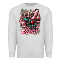 Dove Grey Boots never broke my heart Premium Sweatshirt - HowdyJamesFarm