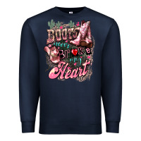 Navy Boots never broke my heart Premium Sweatshirt - HowdyJamesFarm