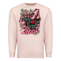 Pale Pink Boots never broke my heart Premium Sweatshirt - HowdyJamesFarm