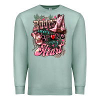 Seafoam Boots never broke my heart Premium Sweatshirt - HowdyJamesFarm