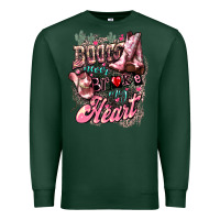 Sports Green Boots never broke my heart Premium Sweatshirt - HowdyJamesFarm