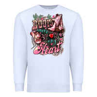 White Boots never broke my heart Premium Sweatshirt - HowdyJamesFarm