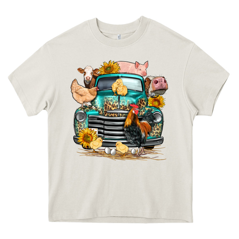 Farm Truck Farm Animals Heavy Core Tee by FaDigitalArtStudio | Teevron
