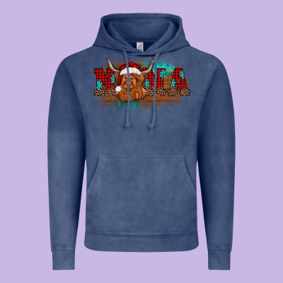 Christmas Nana Highland Cow Vintage Hoodie Designed By Barkaloodesign