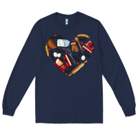 Navy bake tools hearts Long Sleeve Tee - NancyCooperArtShop