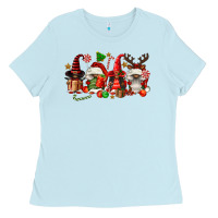 Baby Blue christmas afro gnomies Ladies Tee - FaDigitalArtStudio