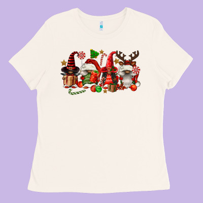 Christmas Afro Gnomies Ladies Tee Designed By Fadigitalartstudio