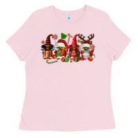 Bubblegum Pink christmas afro gnomies Ladies Tee - FaDigitalArtStudio