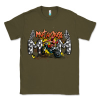 Army Green motocross mom Classic Tee - MaliasSmallBusiness