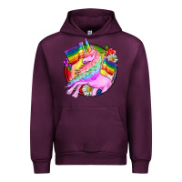 Mauve Wine Pride unicorn Urban Hoodie - FaDigitalArtStudio