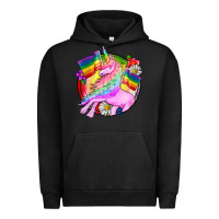 Pigment Black Pride unicorn Urban Hoodie - FaDigitalArtStudio