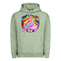 Pigment Oil Green Pride unicorn Urban Hoodie - FaDigitalArtStudio
