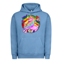 Pigment Pebble Blue Pride unicorn Urban Hoodie - FaDigitalArtStudio