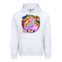 White Pride unicorn Urban Hoodie - FaDigitalArtStudio