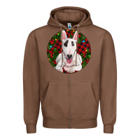 Chestnut Christmas Bull Terrier Zipper Hoodie - RanaPortraitStore