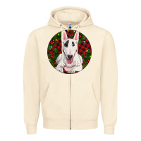 Sandshell Christmas Bull Terrier Zipper Hoodie - RanaPortraitStore