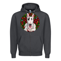 Smoke Christmas Bull Terrier Zipper Hoodie - RanaPortraitStore