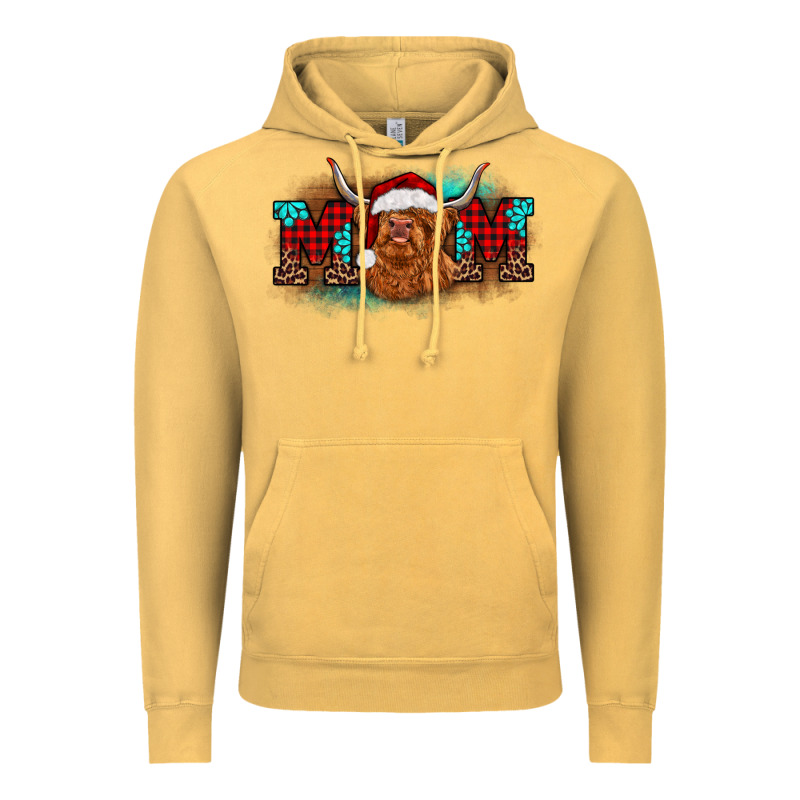 Christmas Mom Highland Cow Vintage Hoodie by BarkalooDesign | Teevron