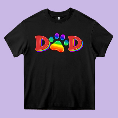 Lgbtq Dad And Paw Heavy Core Tee Designed By Hra Design Shop