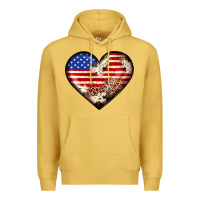 Antique Gold western usa flag heart Premium Hoodie - JahusDesignShop
