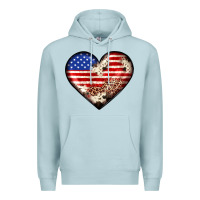 Blue Mist western usa flag heart Premium Hoodie - JahusDesignShop